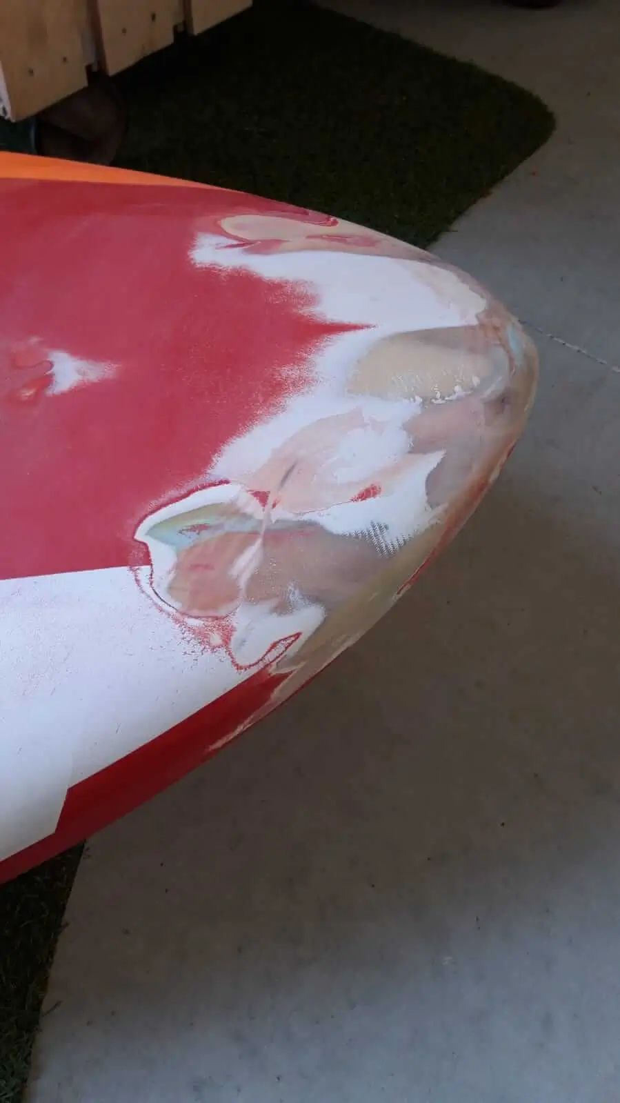 Réparation planche de surf - Avant